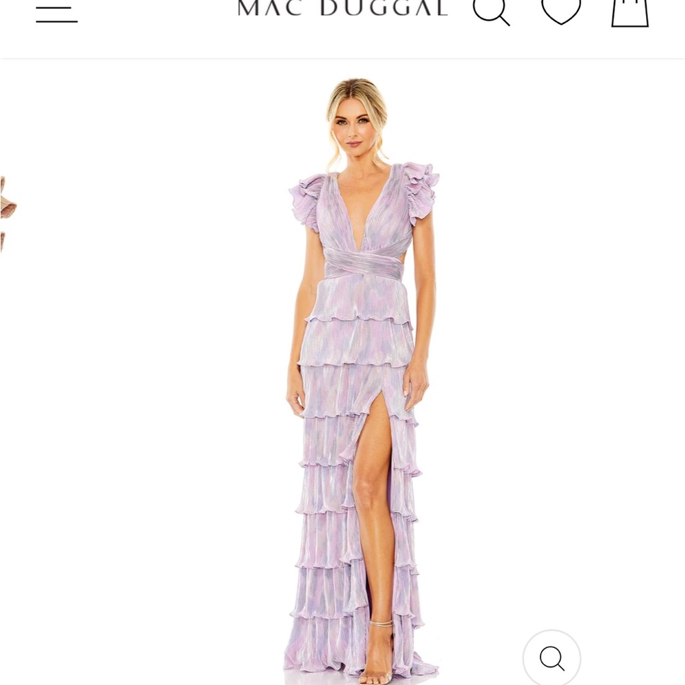RUFFLE TIERED CRISS CROSS LACE UP GOWN